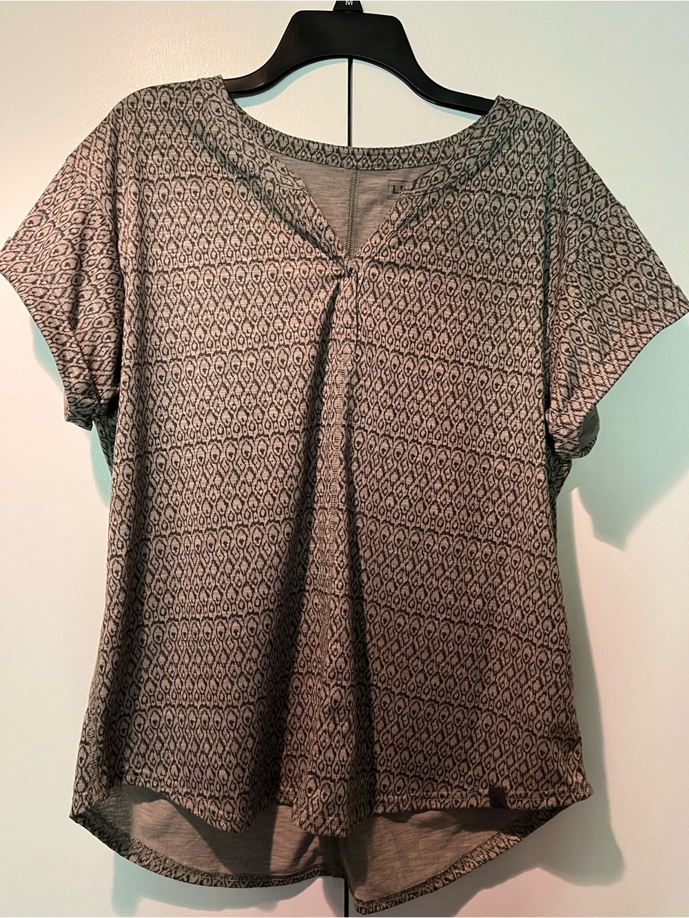 LL.Bean Women's Short Sleeve Patterned Tee - Green